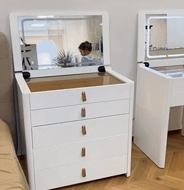 Ivory – Coiffeuse avec miroir pliable