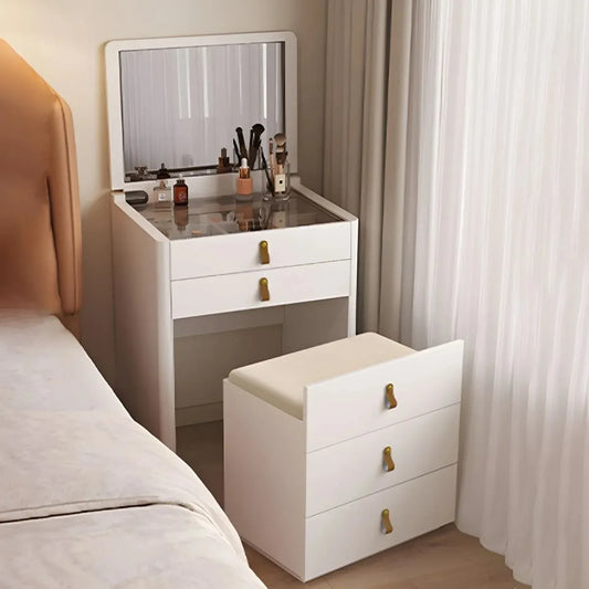 Ivory - Coiffeuse avec miroir pliable