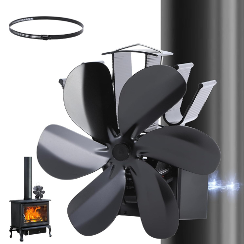 Ventilateur de Poêle Magnétique à Énergie Thermique – 6 Lames avec Base Ajustable