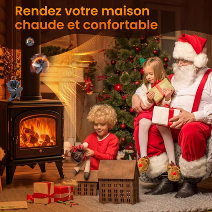 Ventilateur de Poêle Magnétique à Énergie Thermique – 6 Lames avec Base Ajustable