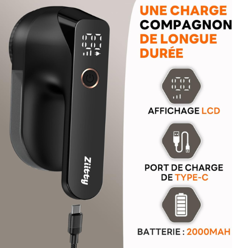 Rasoir Anti‑Bouloches Électrique avec Écran LCD & Puissance Réglable