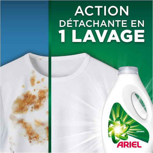 Lessive liquide – 92 lavages, Élimination des taches tenaces, Efficace à l’eau froide
