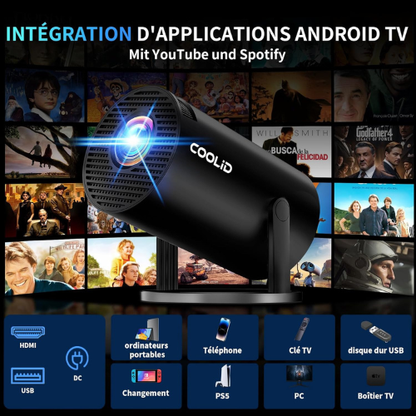 Mini Vidéoprojecteur Portable pour Films en Intérieur & Extérieur