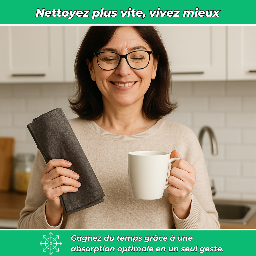 MagicClean - Chiffon nanofibre ultra-absorbant anti-calcaire