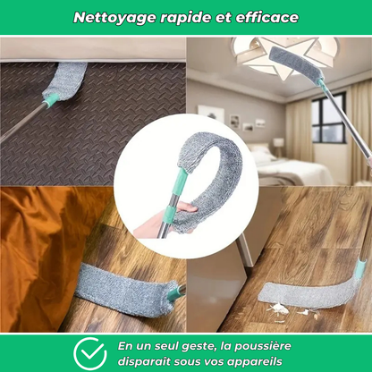 Plumeau télescopique ultra-plat pour les espaces difficiles d’accès