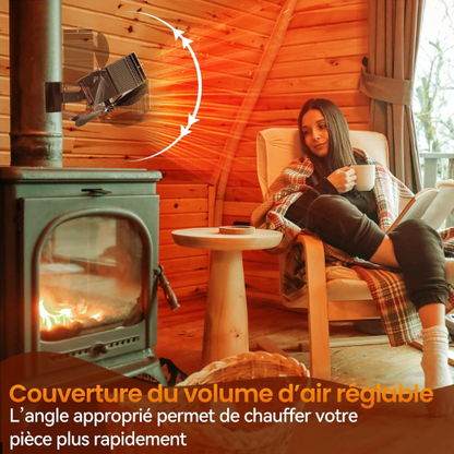 Ventilateur de Poêle Magnétique à Énergie Thermique – 6 Lames avec Base Ajustable