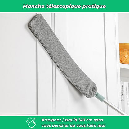 Plumeau télescopique ultra-plat pour les espaces difficiles d’accès