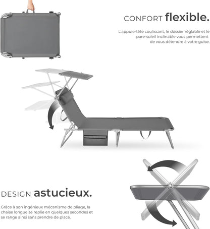 Lot de 2 Transats Inclinables