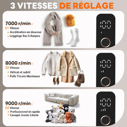 Rasoir Anti‑Bouloches Électrique avec Écran LCD & Puissance Réglable