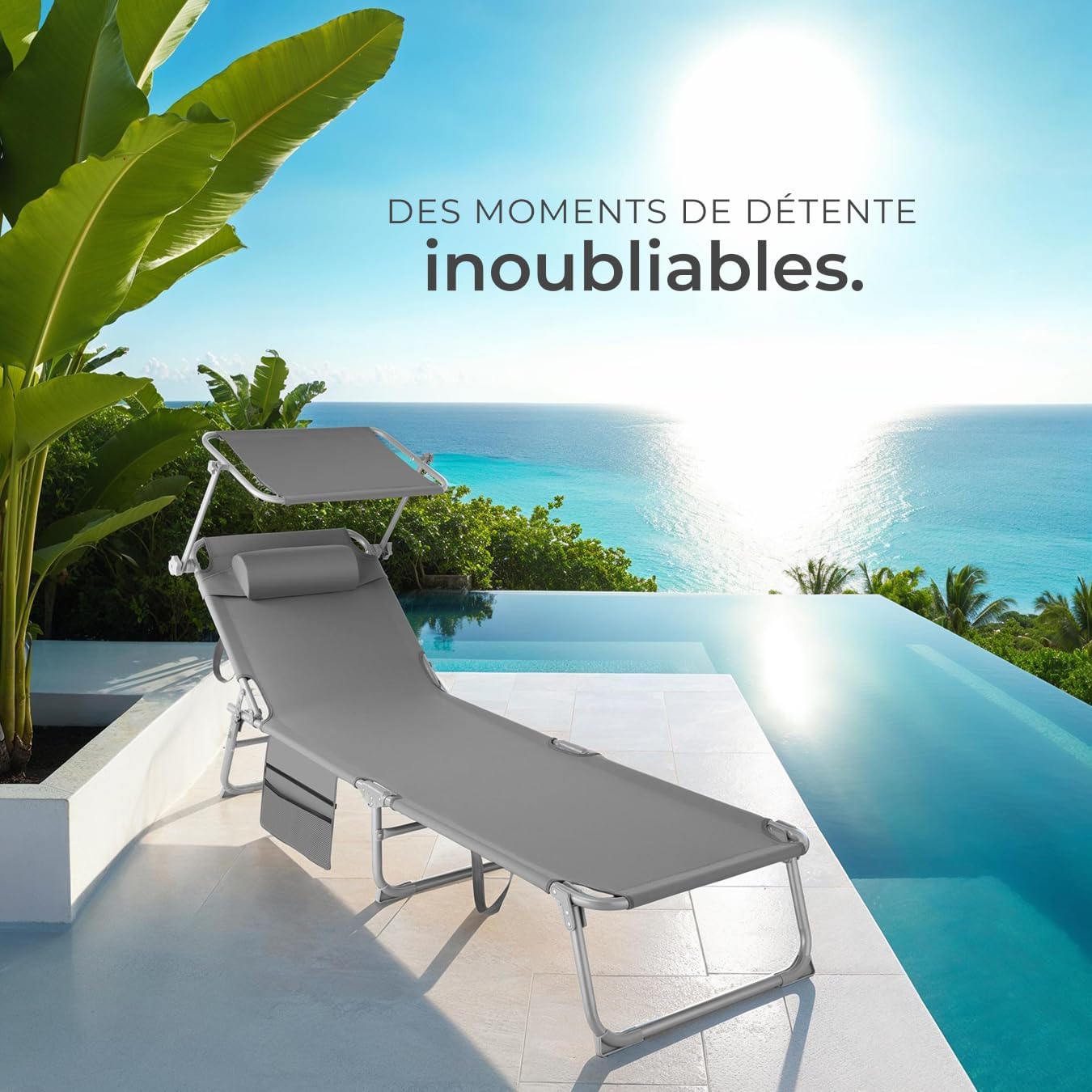 Lot de 2 Transats Inclinables