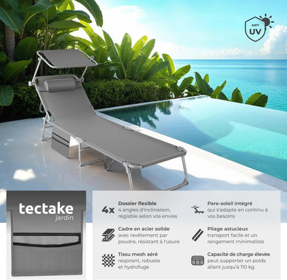 Lot de 2 Transats Inclinables