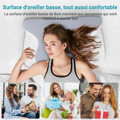 Oreiller Cervical Ergonomique en Mousse à Mémoire de Forme pour un Sommeil Réparateur