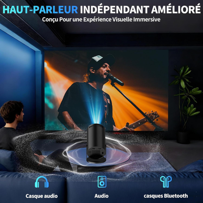 Mini Vidéoprojecteur Portable pour Films en Intérieur & Extérieur