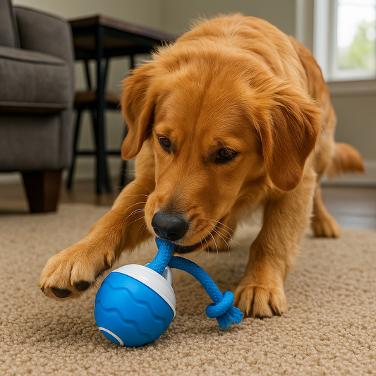 La balle framboise - Jouet interactif pour chien