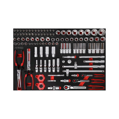 Performanceplus Chariot d'atelier P15 - Set d'outils complet, 399 pièces avec 7 tiroirs