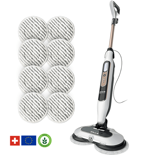 Shark® Balai vapeur et serpillière – Tout-en-un avec LED, réservoir XL et 8 tampons