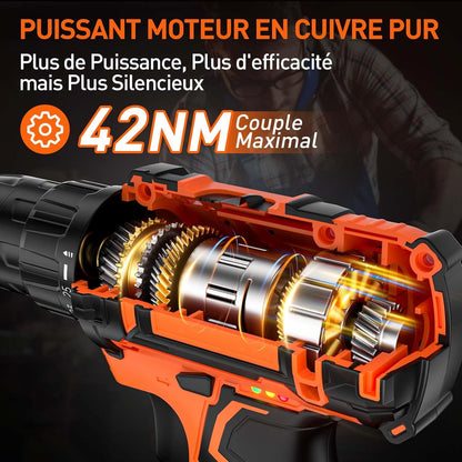 Tournevis Sans Fil avec Multiples Accessoires pour le Bricolage (DIY)