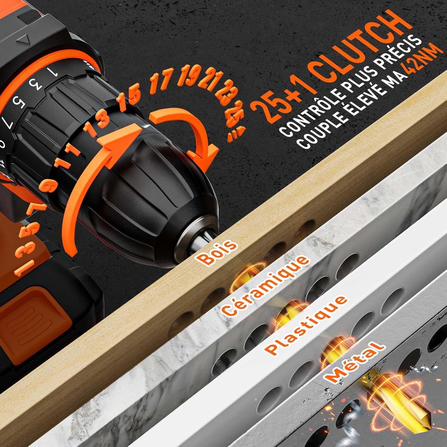 Tournevis Sans Fil avec Multiples Accessoires pour le Bricolage (DIY)