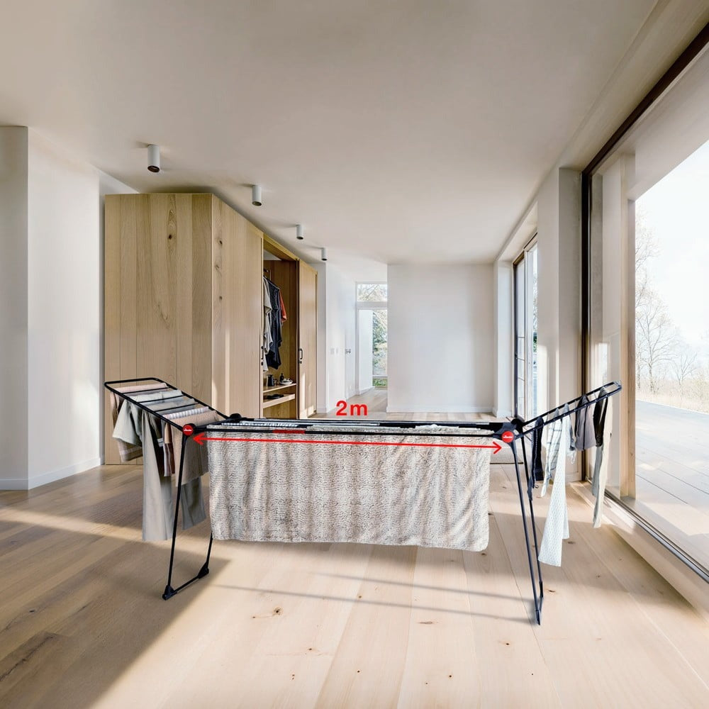 Séchoir intérieur Vileda Infinity Flex® Cordes XXL de plus de 2 mètres, Stable et Robuste, Transport Pratique