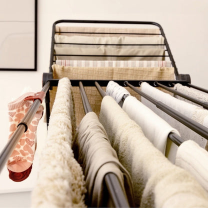 Séchoir intérieur Vileda Infinity Flex® Cordes XXL de plus de 2 mètres, Stable et Robuste, Transport Pratique