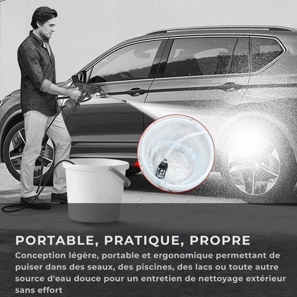 Nettoyeur haute pression à batterie 42V 8000Mah Nettoyeur haute pression portable avec 2 batteries Nettoyeur haute pression à batterie pour le lavage de voitures Nettoyage des sols