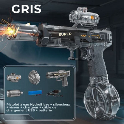 HydroBlaze™ - Pistolet à eau électrique avec effet de flamme