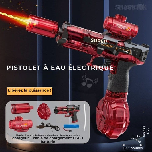 HydroBlaze™ - Pistolet à eau électrique avec effet de flamme