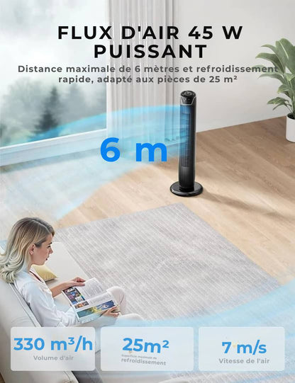 Midea - Ventilateur à colonne mince avec télécommande