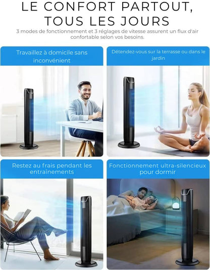 Midea - Ventilateur à colonne mince avec télécommande