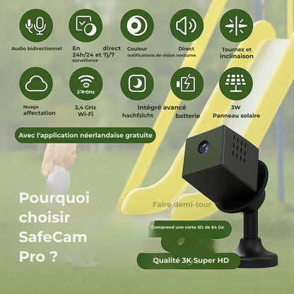 SafeCam Pro™ | Toujours sécurisé, même sans Internet ni alimentation électrique