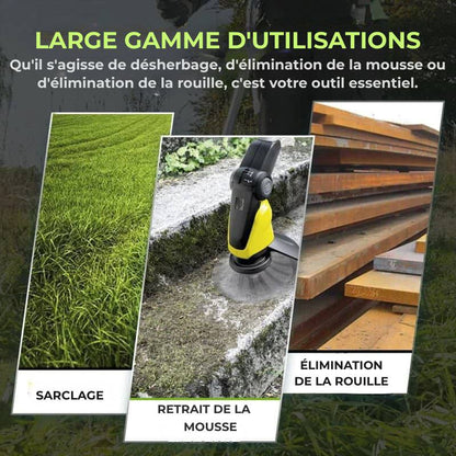 La tête de la tondeuse comporte 6 branches entrelacées avec du fil d'acier résistant.