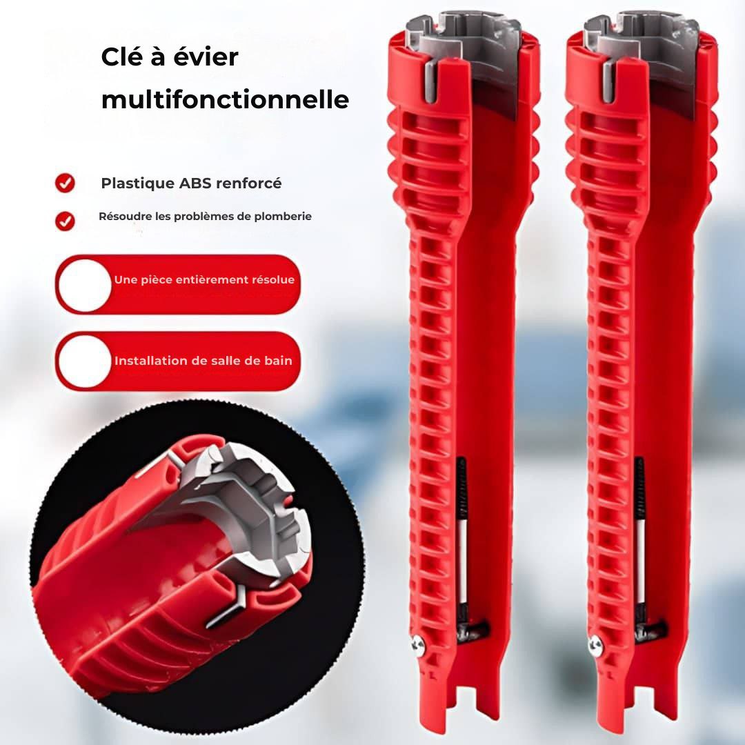 SinkWrench 1+1 GRATUIT : multifonctionnel, facile à utiliser, clé pour évier de cuisine