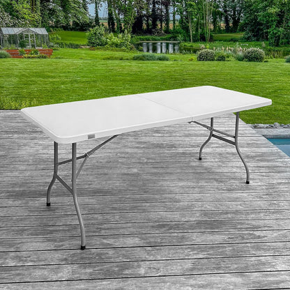 Table Pliante 180x74x74 cm Rectangulaire Blanche